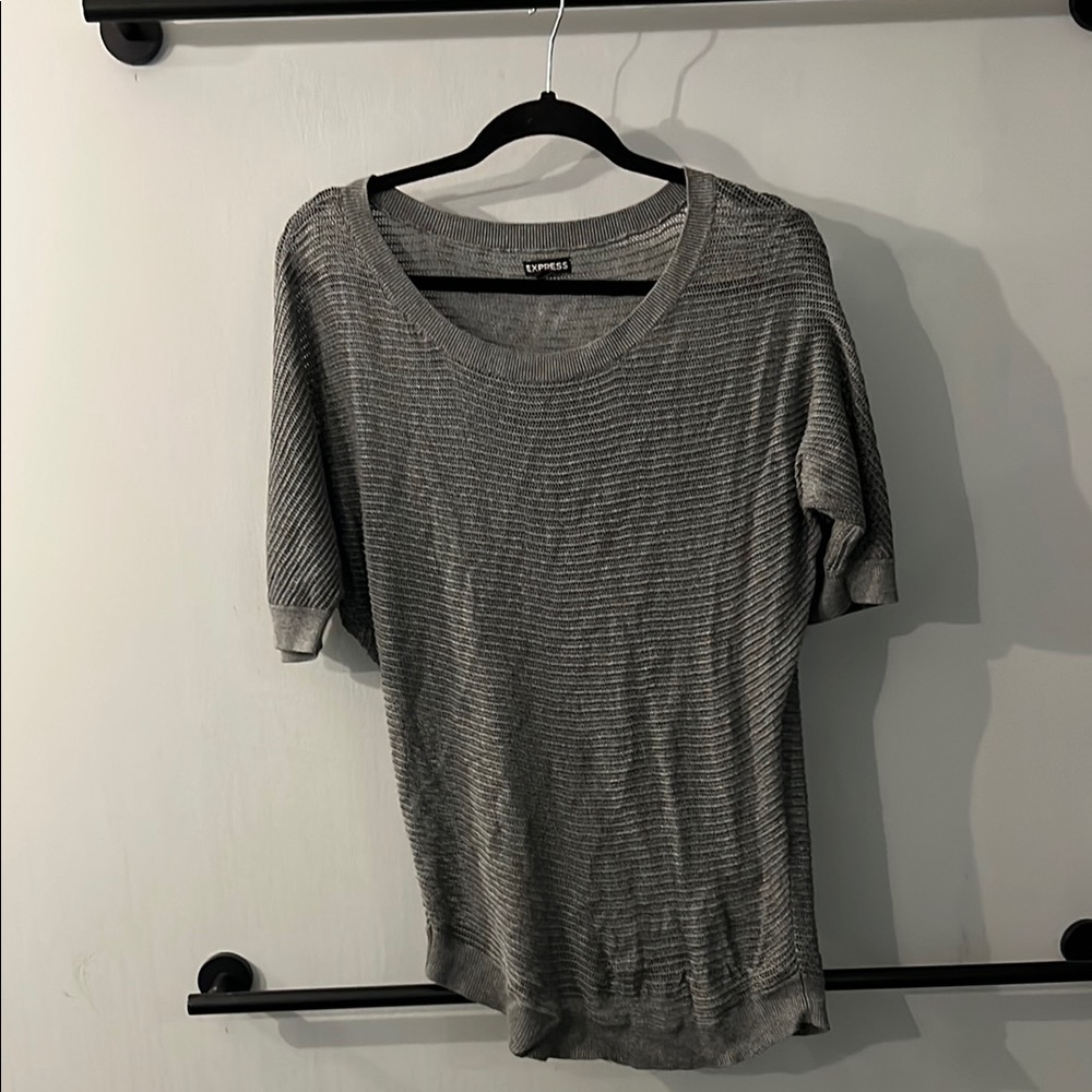 Express Gray Short Sleeve Relaxed Tee